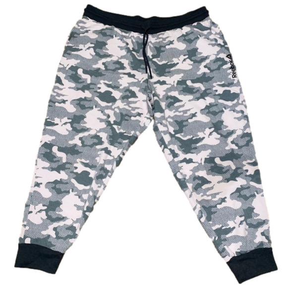 REEBOK Sweat Jogging Fleece Pants Draw String Size 2X - Picture 2 of 8